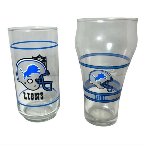 DETROIT LIONS Set of 2 Collectable Glass Set - Picture 1 of 5